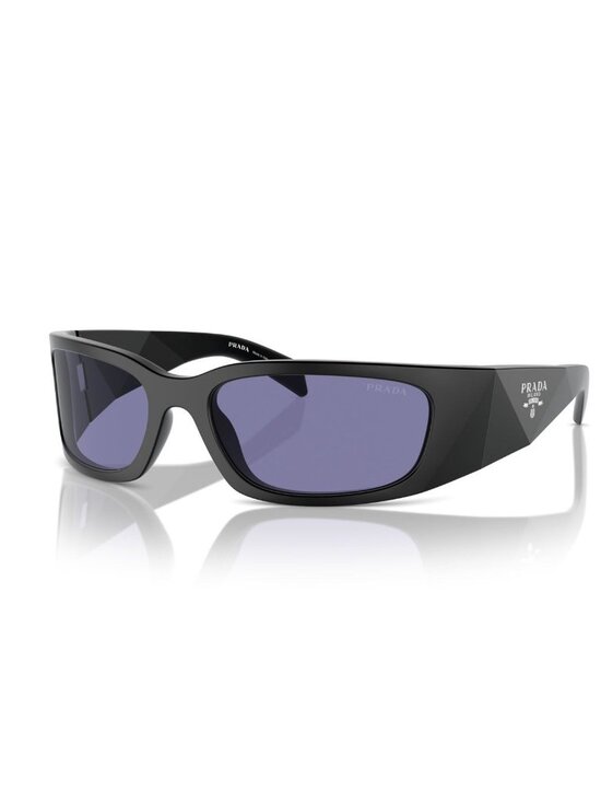 NEW PRADA SUNGLASSES, PRA19S 1BO40G BLACK/PURPLE UNISEX EYEWEAR PRADA PR A19S